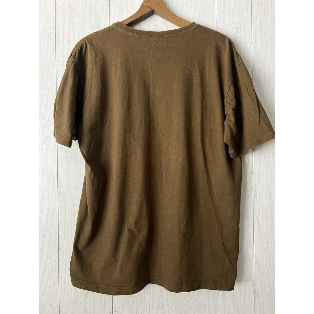 VTG Polo Ralph Lauren T-Shirt Army Green Brown Oversized Medium Cotton Pony